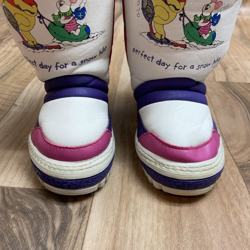Vintage 90s Disney‎ Winnie The Pooh Snow Boots M 7-8 Toddler